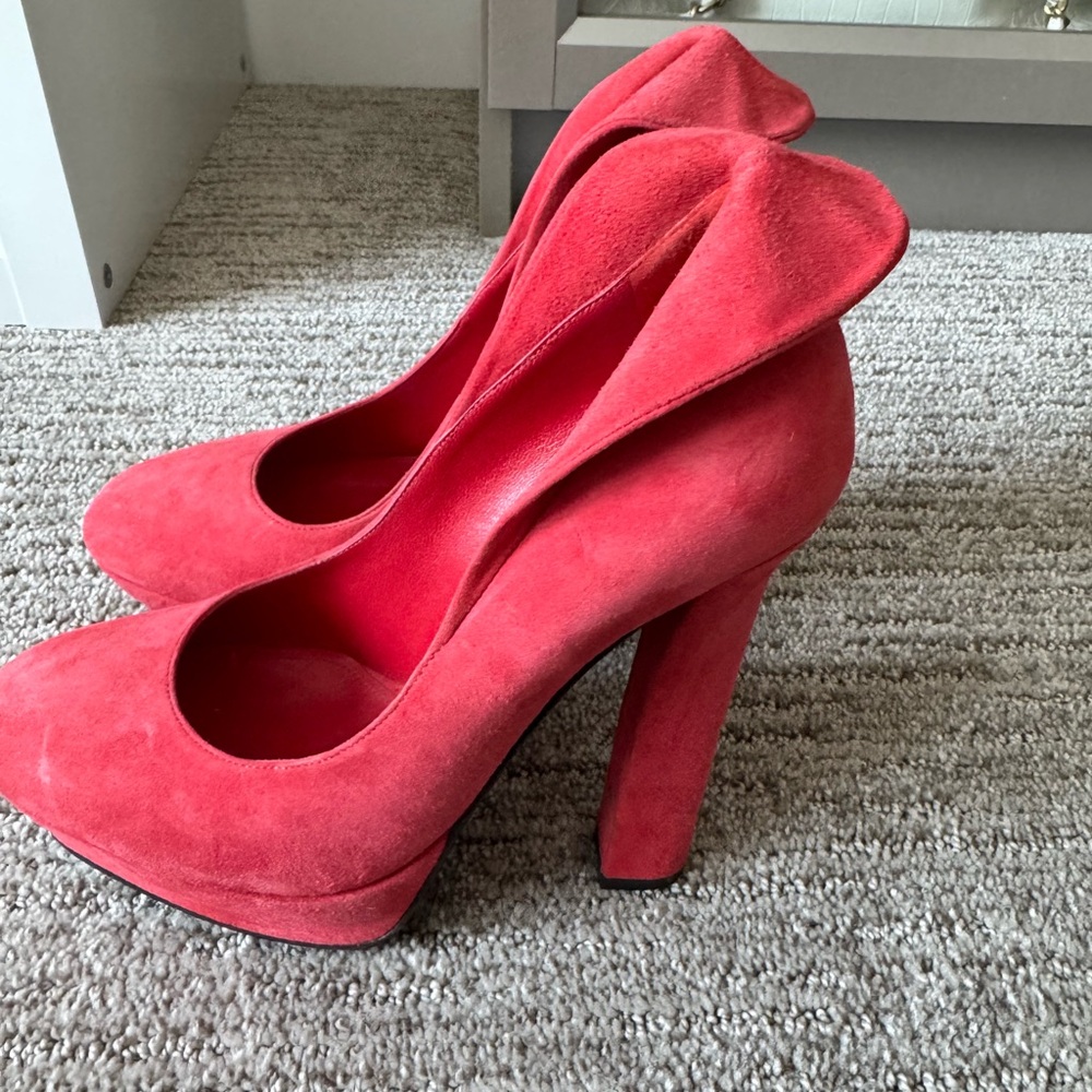Bottega Veneta Red Suede Heels